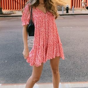 Vestique Miss Independent Red and White Floral Dress.